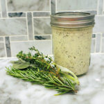 Herb compound butter made with fresh rosemary, thyme, sage, and garlic.